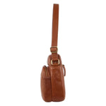 Pierre Cardin Rustic Leather Cross Body bag - Dark Tan