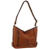 Pierre Cardin Burnished Leather Cross Body Tote - Cognac