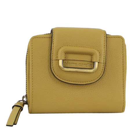Pierre Cardin Ladies Leather Tab Bi-Fold Wallet in Yellow