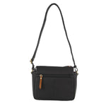 Pierre Cardin Ladies Leather Square Crossbody Bag - Black