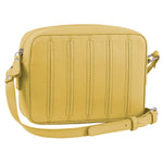 Pierre Cardin Leather Stitch-Design Camera Bag - Yellow