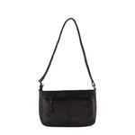 Ladies Leather Stitch Design Cross Body Bag - Black