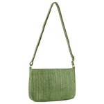 Ladies Leather Stitch Design Cross Body Bag - Green