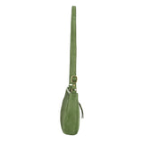 Ladies Leather Stitch Design Cross Body Bag - Green