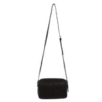 Ladies Leather Double Zip Cross Body Bag - Black