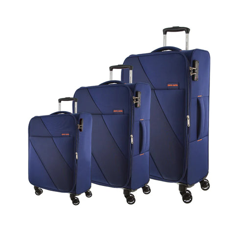 Pierre Cardin 3-Piece Soft Shell Luggage Set - Navy