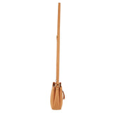 Pierre Cardin Leather Pleated Crossbody Bag - Apricot