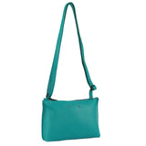 Pierre Cardin Small Leather Cross Body Bag - Turquoise