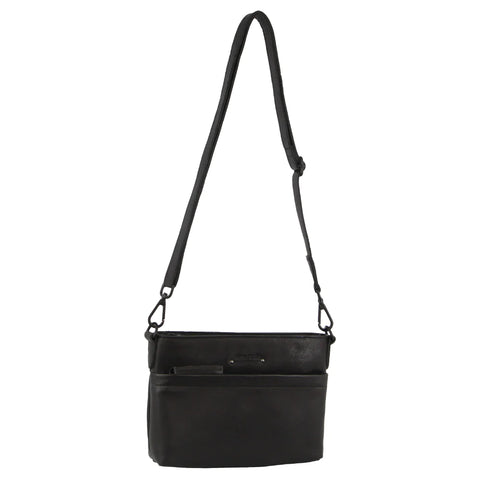 Pierre Cardin Leather Cross-Body Bag - Black