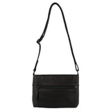 Pierre Cardin Leather Woven Embelished Cross Body Bag - Black