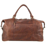 Pierre Cardin Rustic Leather Overnight Bag in Chestnut/Chocolate