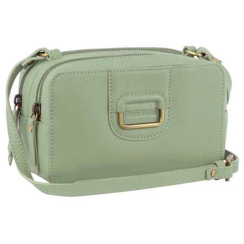 Pierre Cardin Ladies Leather Crossbody Bag/Clutch - Jade