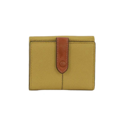 Pierre Cardin Womens Leather Bi-Fold Tab Wallet Ladies - Yellow