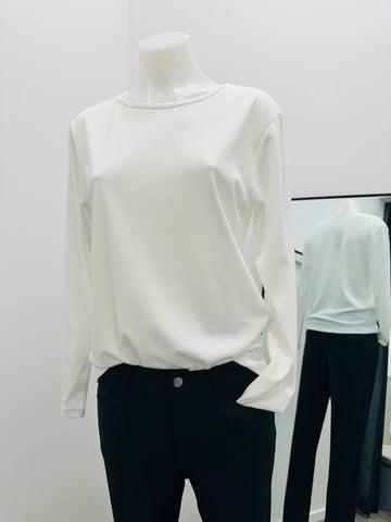 Givoni Long Sleeve Crew Neck Top - Ivory