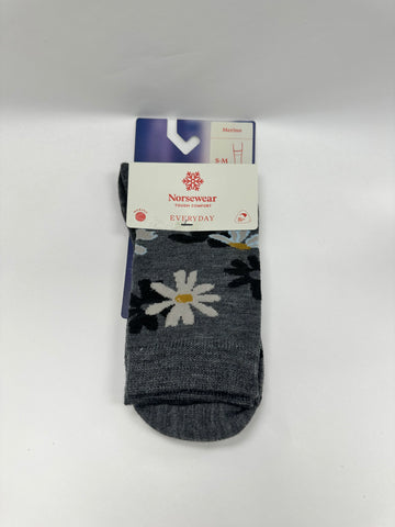 Women's Daisy Bloom Sock - Grey Mix