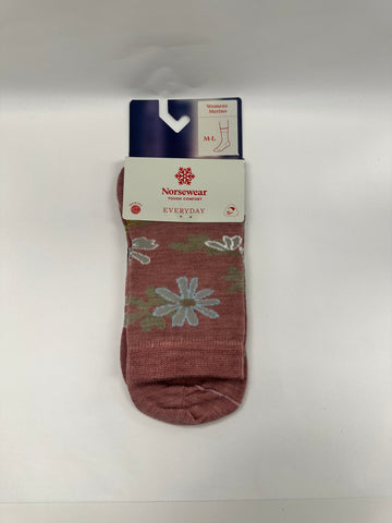 Women's Daisy Bloom Sock - Dusty Pink