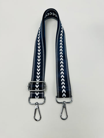 Fashion Bag Strap - Navy with White Arrow