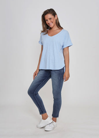 LEONI Ryder Cotton Tee - Blue