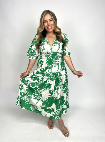 LEONI Lynn Dress - Green Floral