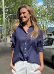 G7 Adele Linen Shirt - Navy