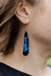 Tui Feather Earrings - Black/Blue