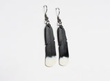 Huia Feather Earrings - Black/White