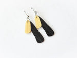 Saddleback Feather Earrings - Black/Gold