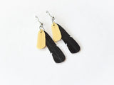 Saddleback Feather Earrings - Black/Gold