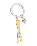 Ski Keychain with Snowflake Charm