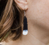 Huia Feather Earrings - Black/White