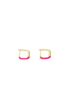 Stilen Remy Rectangle Hoop Earrings - Bright Pink