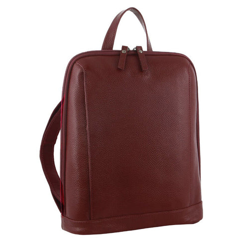 Milleni Nappa Leather Twin Zip Backpack - Cabernet