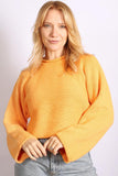 Sabena Cropped Jumper with Flared Sleeve - Orange