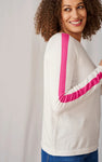 ARM STRIPE JUMPER - ECRU/HOT PINK-online clearance