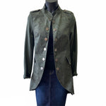 SUZY D PRINTED MILITARY JACKET - OLIVE