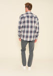 BRAKEBURN ECRU NAVY CHECK SHIRT - CLEARANCE