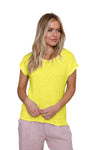 LINEN SLUB TEE - YELLOW-online clearance