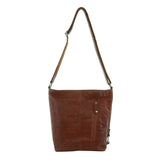 MILLENI CHESTNUT NAPPA LEATHER HANDBAG