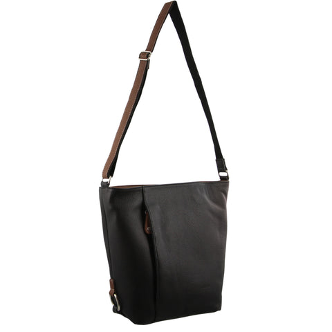 MILLENI BLACK/CHESTNUT LEATHER HANDBAG