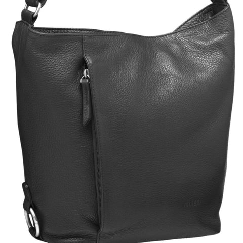 MILLENI BLACK NAPPA LEATHER HANDBAG