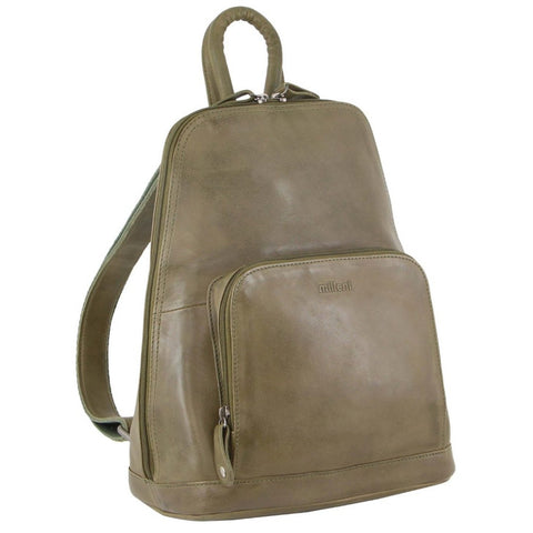 MILLENI LEATHER BACKPACK - OLIVE