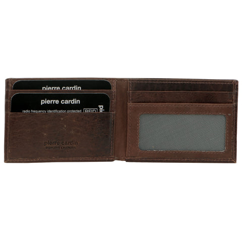 PIERRE CARDIN COGNAC MEN'S LEATHER CARD HOLDER