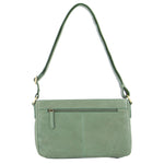 PIERRE CARDIN MEDIUM CROSS BODY BAG WITH WOVEN FRONT POCKET  - GREEN