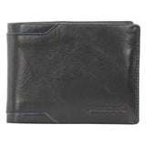 PIERRE CARDIN LEATHER BI-FOLD WALLET - BLACK