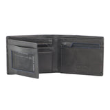 PIERRE CARDIN LEATHER BI-FOLD WALLET - BLACK