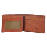 PIERRE CARDIN LEATHER BI-FOLD WALLET - COGNAC