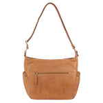 PIERRE CARDIN WOVEN EMBOSSED LEATHER HANDBAG - TAN