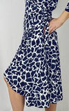 LUELLA EDEN WRAP DRESS - WHITE/NAVY